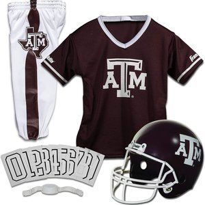 NEW - TEXAS A&M NCAA Kids Football Uniform Set Helmet, Jersey, Pants